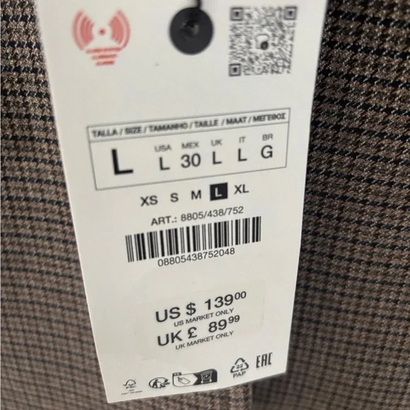 Zara Brown Sport Coat Tailored Blazer - Picture 2 of 5